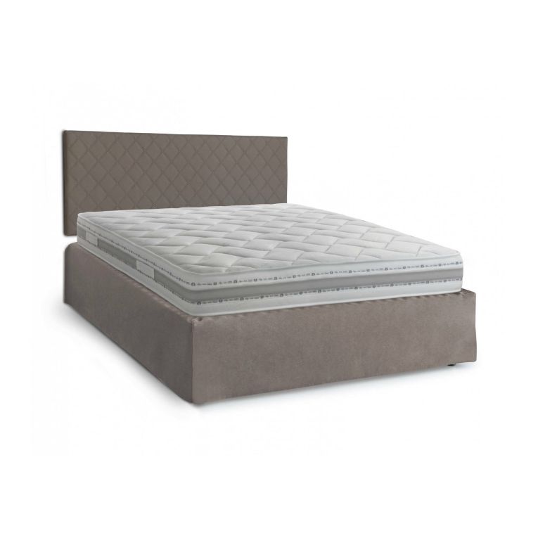 Letto matrimoniale tortora 5x170cm con materasso - Delinda