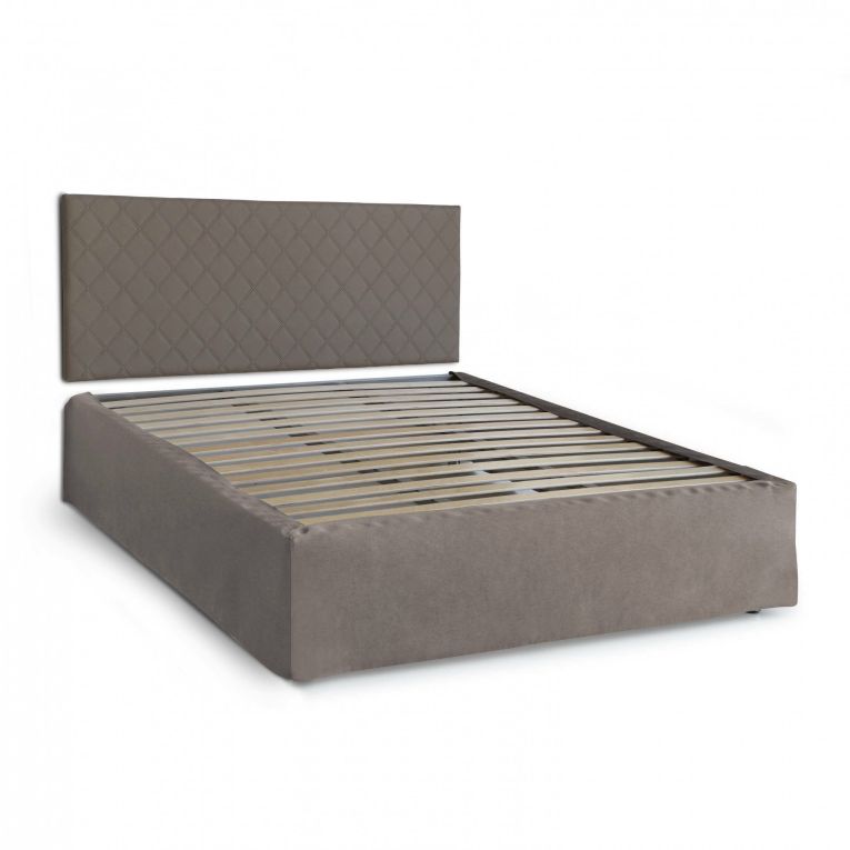 Letto matrimoniale tortora 5x170cm con materasso - Delinda