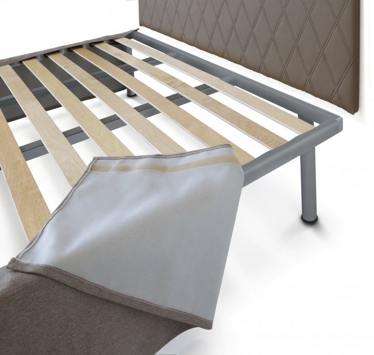 Letto matrimoniale tortora 5x170cm imbottito - Alfredo