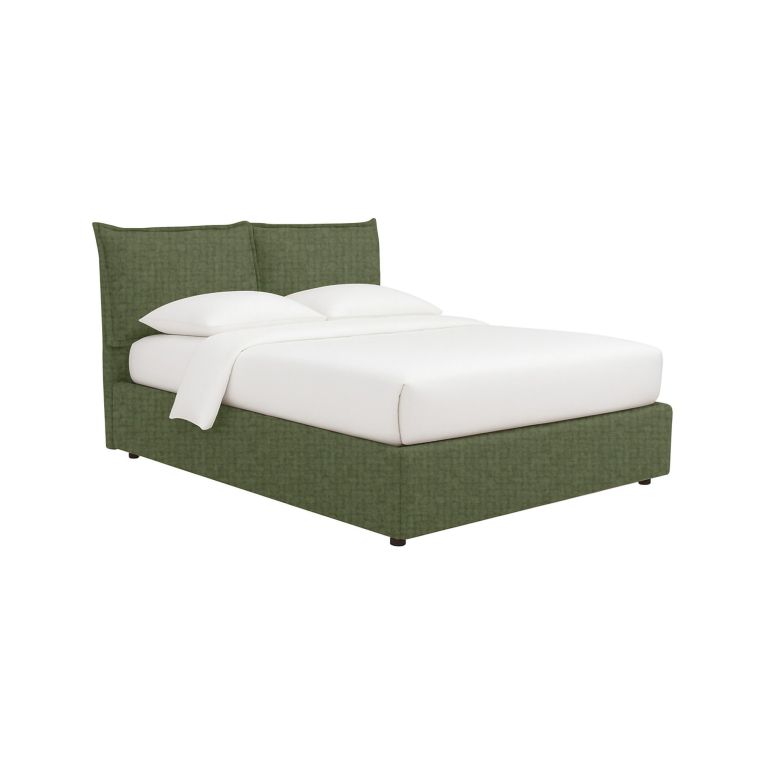 Letto Matrimoniale Verde Sfoderabile Contenitore, Dimensione Materasso 160x190 cm - Calcio