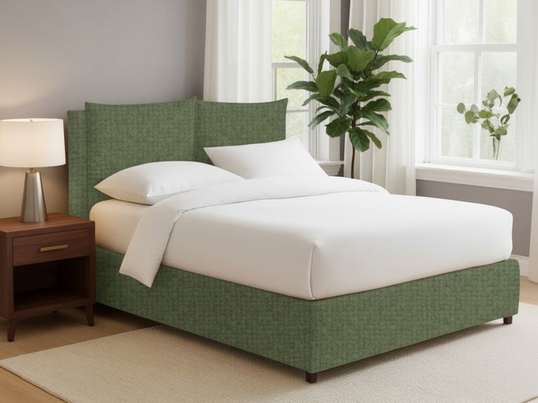 Letto Matrimoniale Verde Sfoderabile Contenitore, Dimensione Materasso 160x200 cm - Davoli