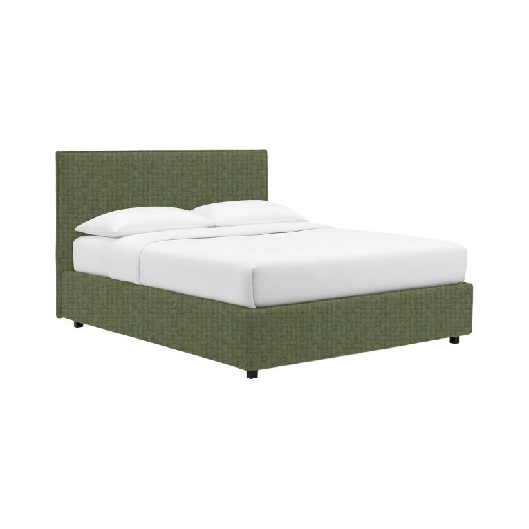 Letto Matrimoniale Verde Sfoderabile Contenitore, Dimensione Materasso 160x200 cm - Frinco