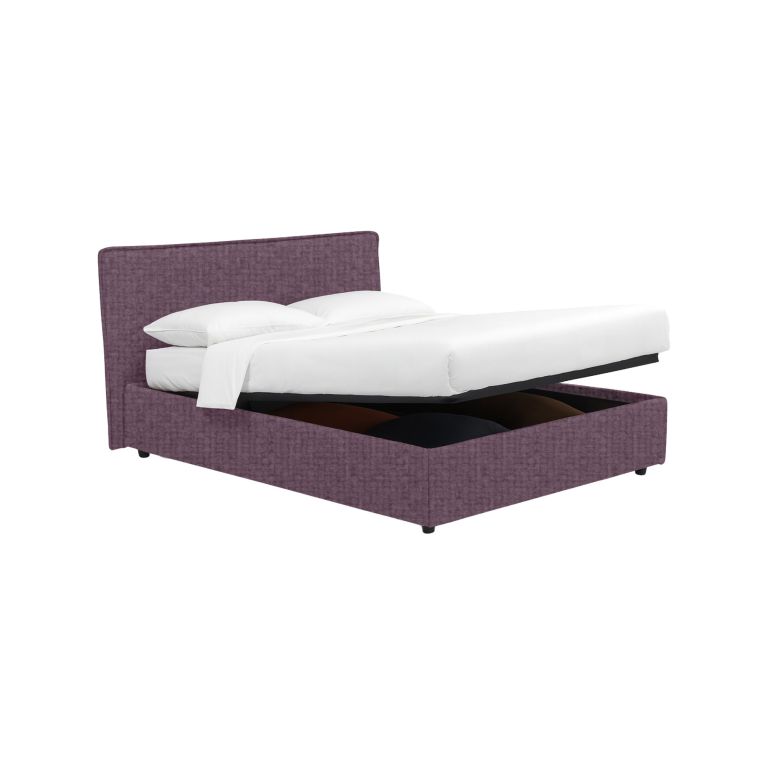 Letto Matrimoniale Viola Lilla Sfoderabile Contenitore, Dimensione Materasso 160x190 cm - Soliera