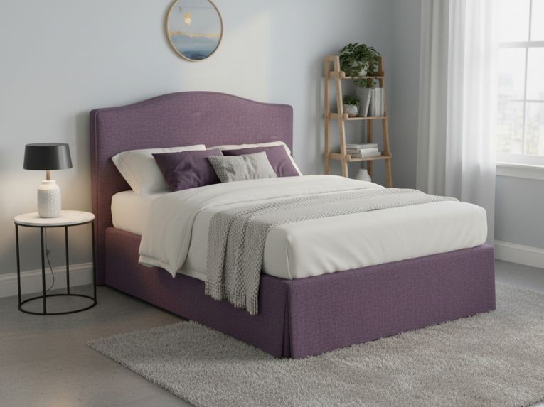 Letto Matrimoniale Viola Lilla Sfoderabile Contenitore, Dimensione Materasso 160x190 cm - Turania