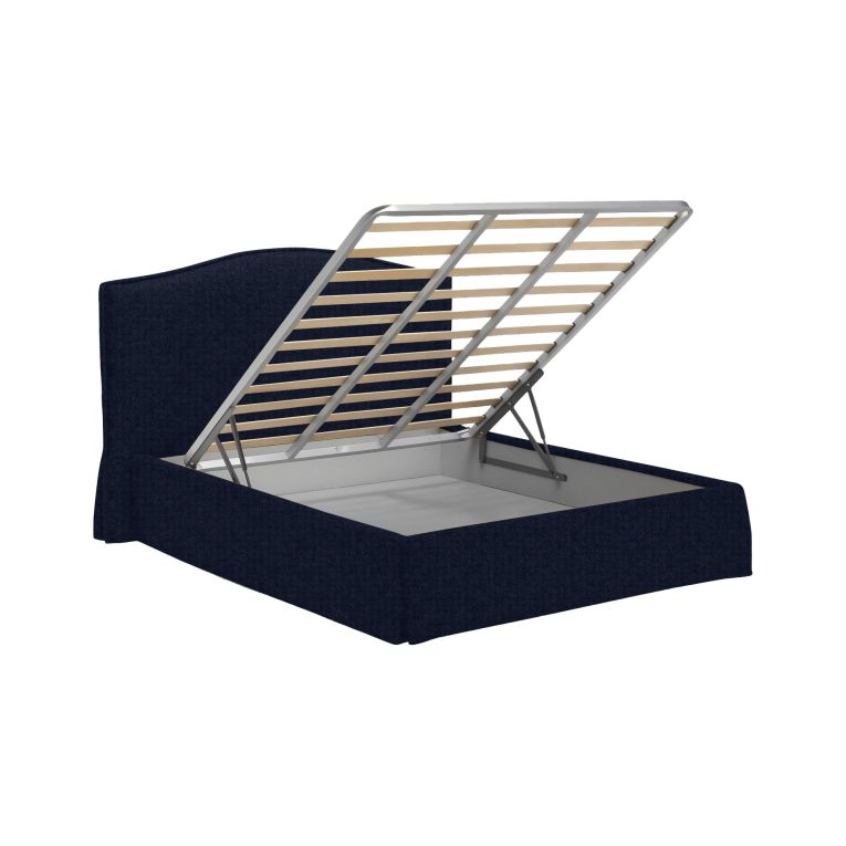 Letto Matrimoniale Viola Scuro Sfoderabile Contenitore, Dimensione Materasso 160x190 cm - Turania