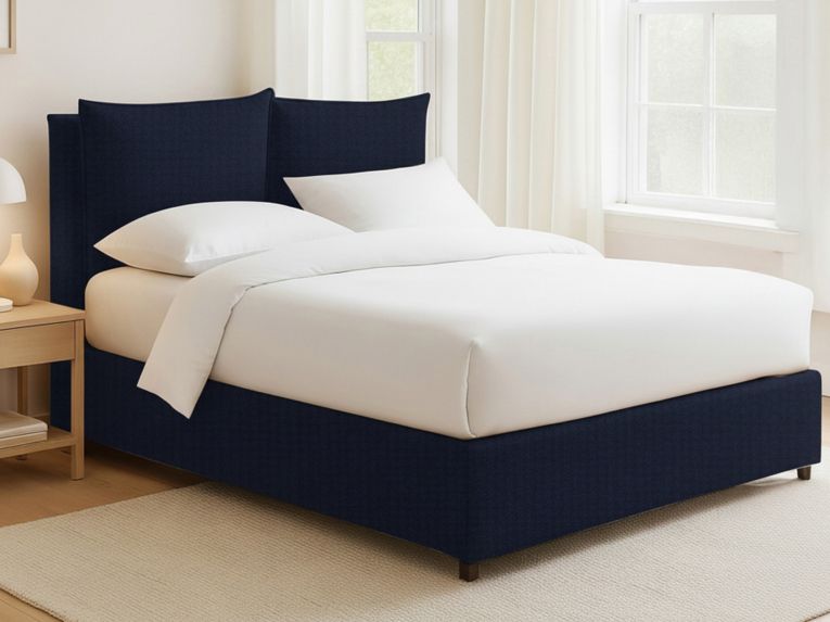 Letto Matrimoniale Viola Scuro Sfoderabile Contenitore, Dimensione Materasso 160x200 cm - Davoli