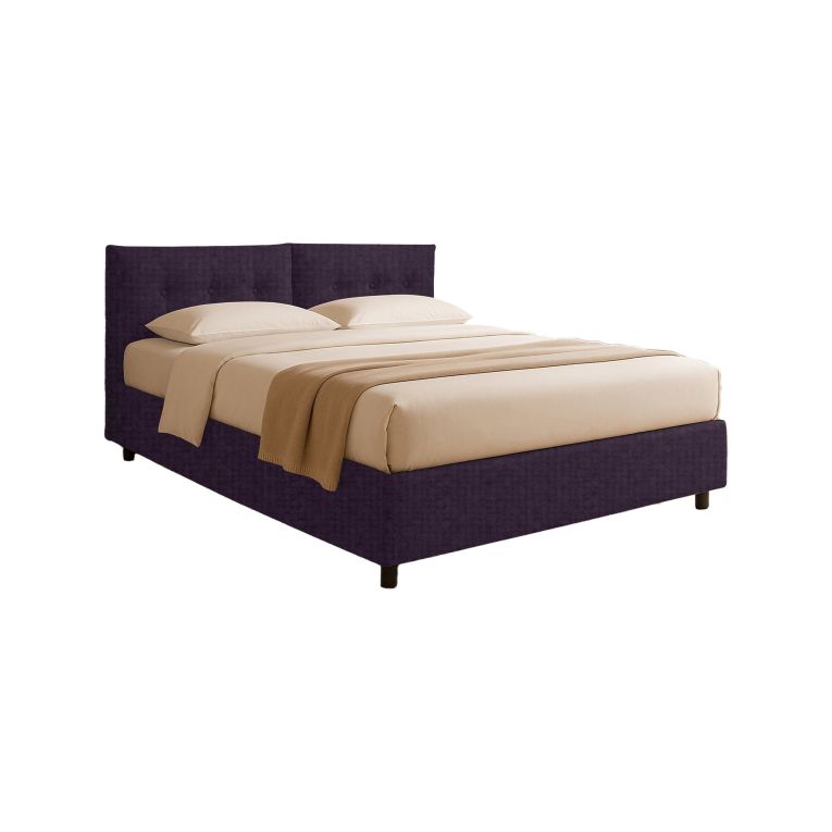 Letto Matrimoniale Viola Sfoderabile Contenitore, Dimensione Materasso 160x190 cm - Levice