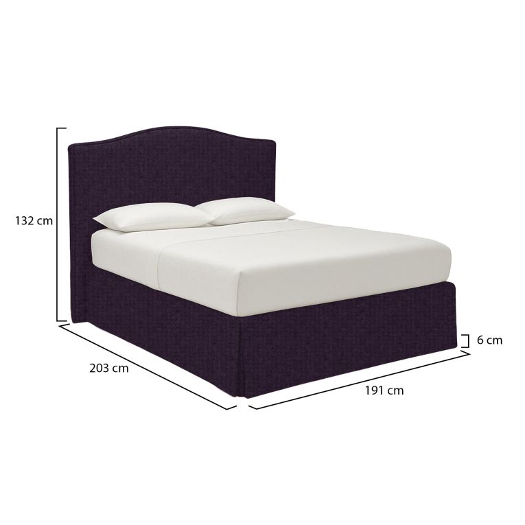 Letto Matrimoniale Viola Sfoderabile Contenitore, Dimensione Materasso 160x190 cm - Turania