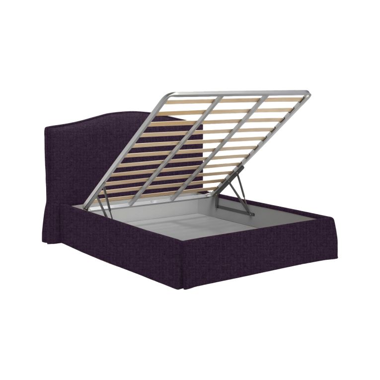 Letto Matrimoniale Viola Sfoderabile Contenitore, Dimensione Materasso 160x190 cm - Turania