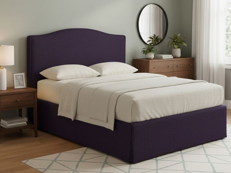 Letto Matrimoniale Viola Sfoderabile Contenitore, Dimensione Materasso 160x190 cm - Turania