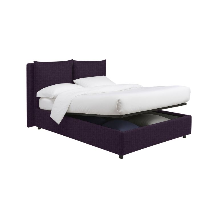 Letto Matrimoniale Viola Sfoderabile Contenitore, Dimensione Materasso 160x200 cm - Davoli