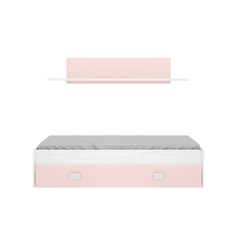 Letto per bambini 195x97cm bianco e rosa - Aikiko