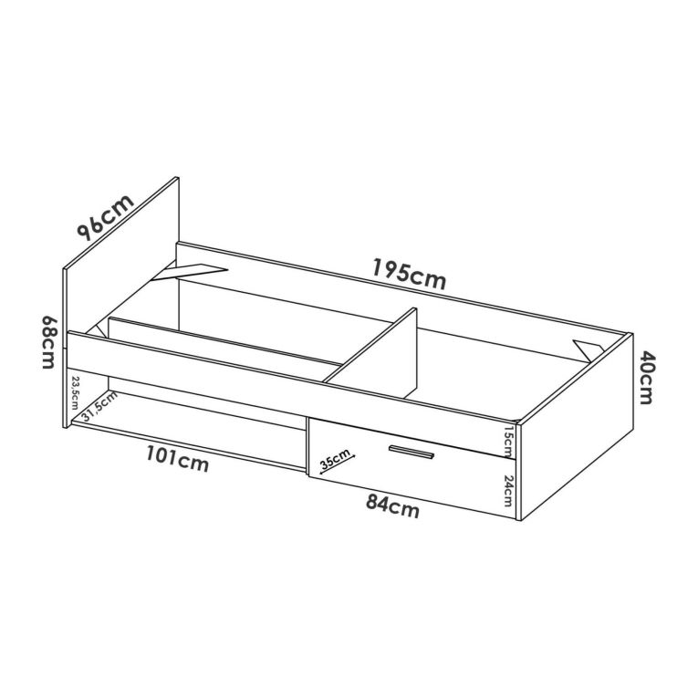 Letto per bambini 196x97cm bianco - Aromatic