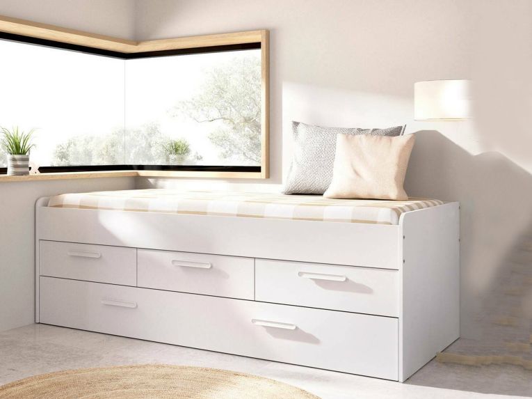 Letto per bambini 4 cassetti 194x95cm bianco - Aftro