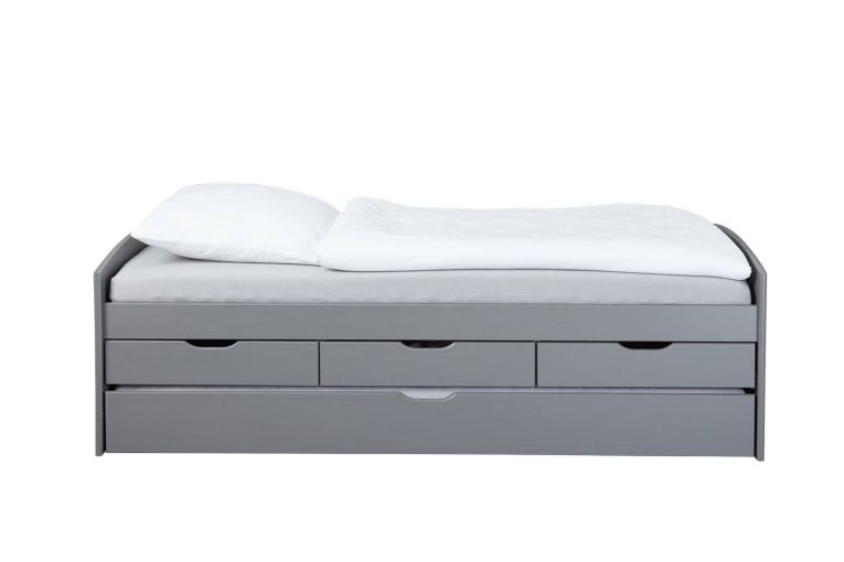 Letto per bambini Bayreuth, Sommier per camera da letto, Giroletto per stanza, Struttura porta materasso, 205x63 h98 cm, Grigio