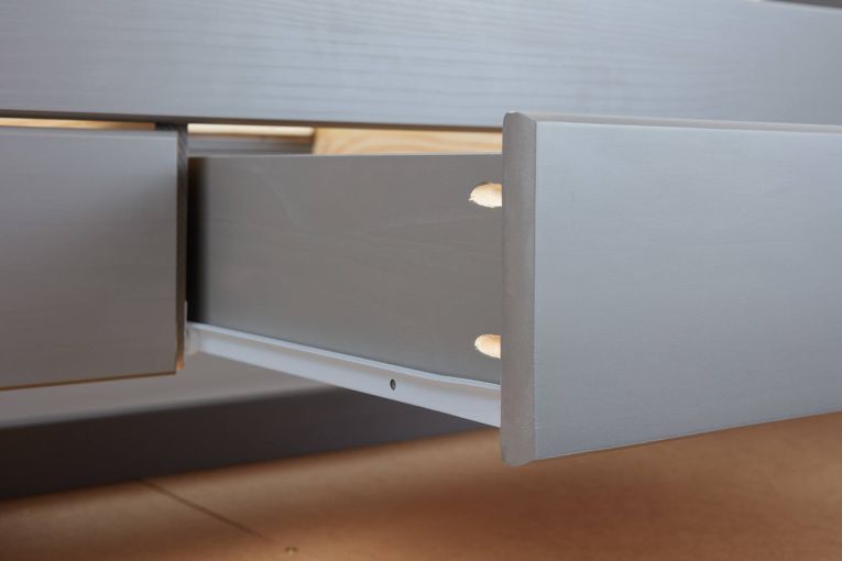Letto per bambini Bayreuth, Sommier per camera da letto, Giroletto per stanza, Struttura porta materasso, 205x63 h98 cm, Grigio