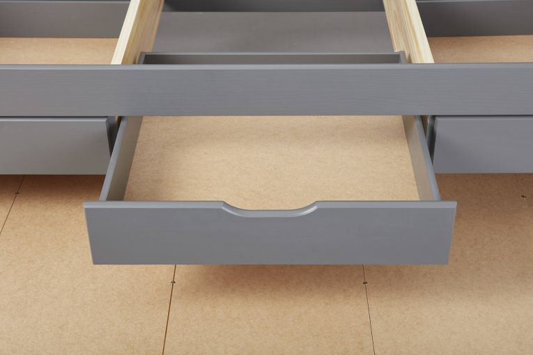 Letto per bambini Bayreuth, Sommier per camera da letto, Giroletto per stanza, Struttura porta materasso, 205x63 h98 cm, Grigio