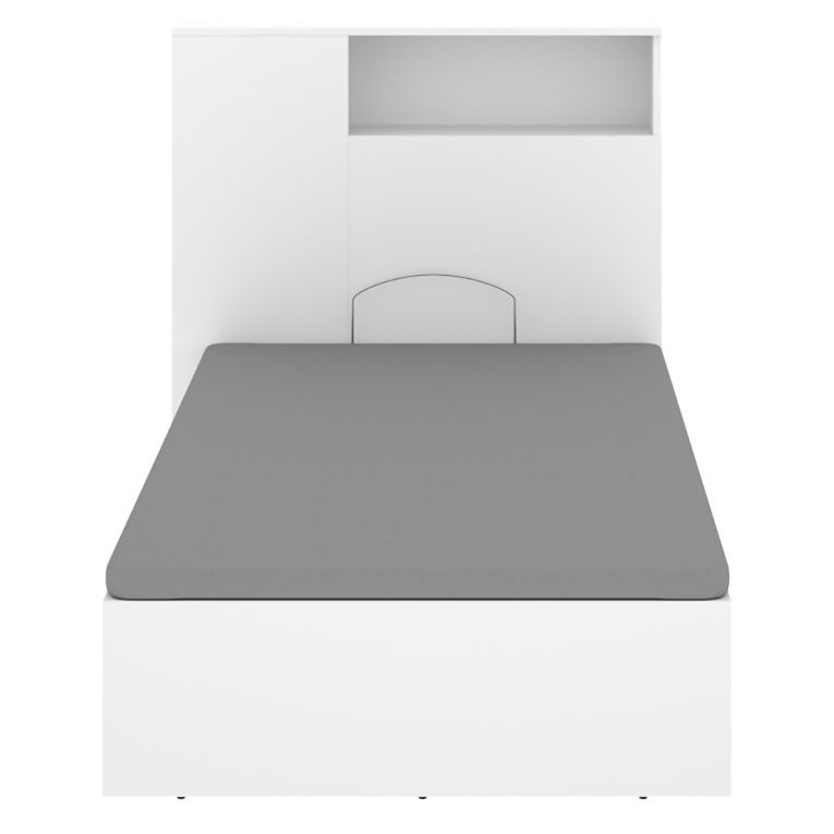 Letto per Bambini Bianco Contenitore, Dimensione Materasso 90x190 cm - Kenai