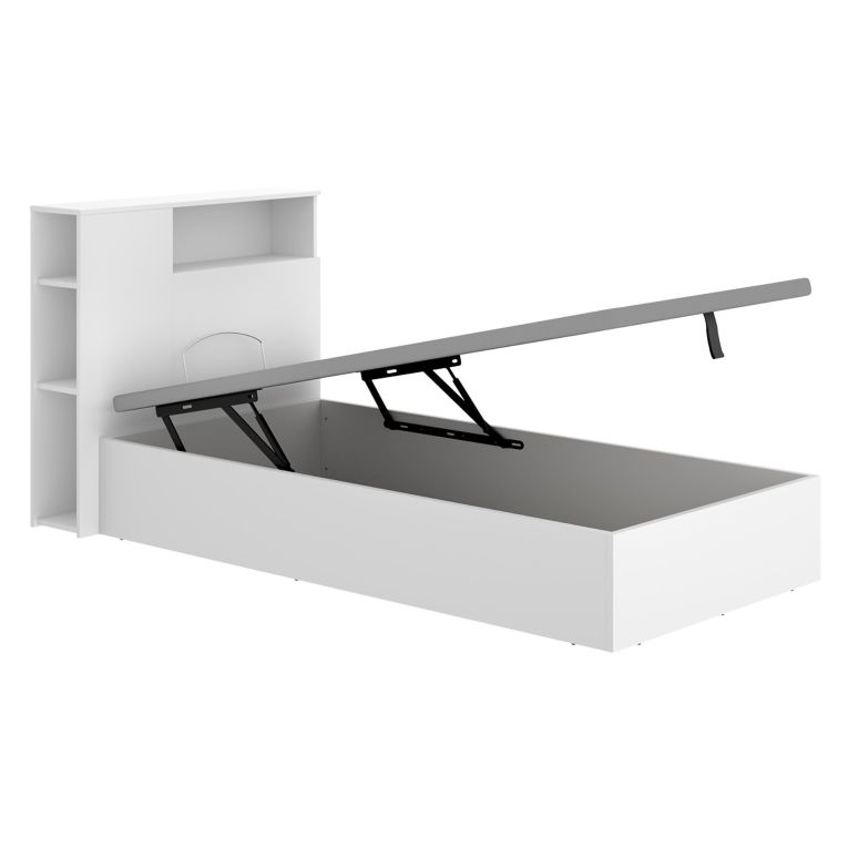 Letto per Bambini Bianco Contenitore, Dimensione Materasso 90x190 cm - Kenai