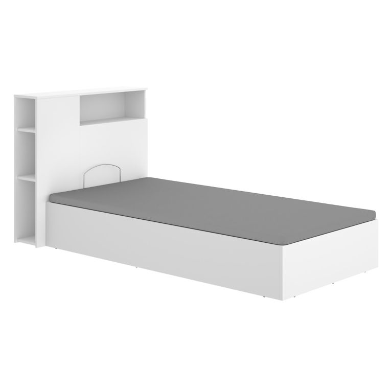Letto per Bambini Bianco Contenitore, Dimensione Materasso 90x190 cm - Kenai