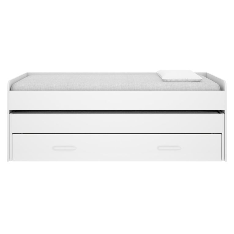 Letto per Bambini Bianco Contenitore Dimensione Materasso 90x190 cm, - Zion