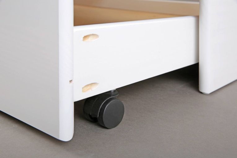 Letto per Bambini Bianco Contenitore Letto Superiore Adatto a Rete 90x200 cm Senza Piedini, Letto Inferiore Rete non Necessaria, - Glorenza