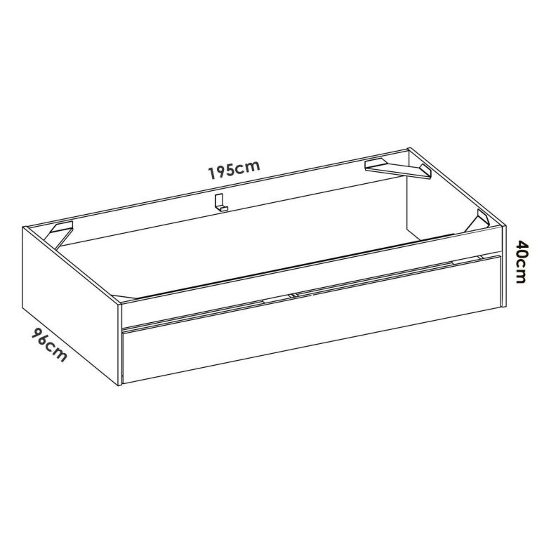 Letto per bambini Castellaz, Lettino per cameretta, Set camera da letto, Struttura porta materasso, 96x195 h40 cm, Bianco
