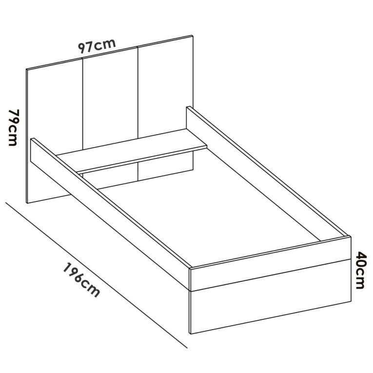 Letto per bambini classico 196x97cm bianco e rovere - Allegro