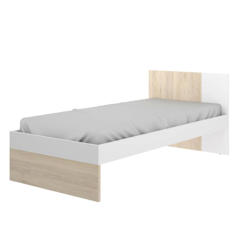 Letto per bambini classico 196x97cm bianco e rovere - Allegro