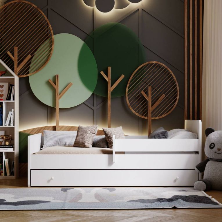 Letto per bambini Marcel, 85x164 h63 cm, Bianco