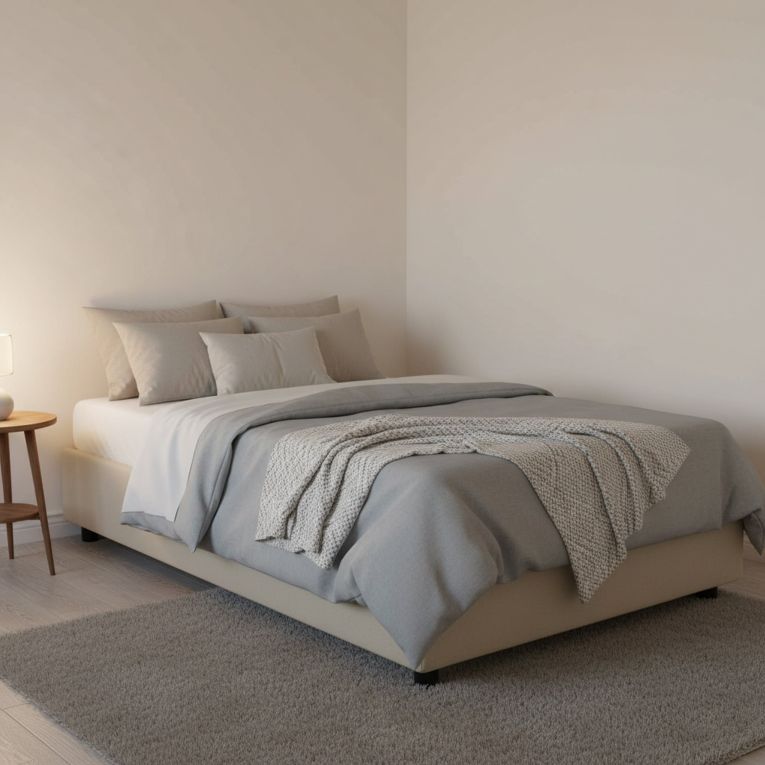 Letto piazza e mezza Abici, con materasso Cm 120x200 incluso, Beige
