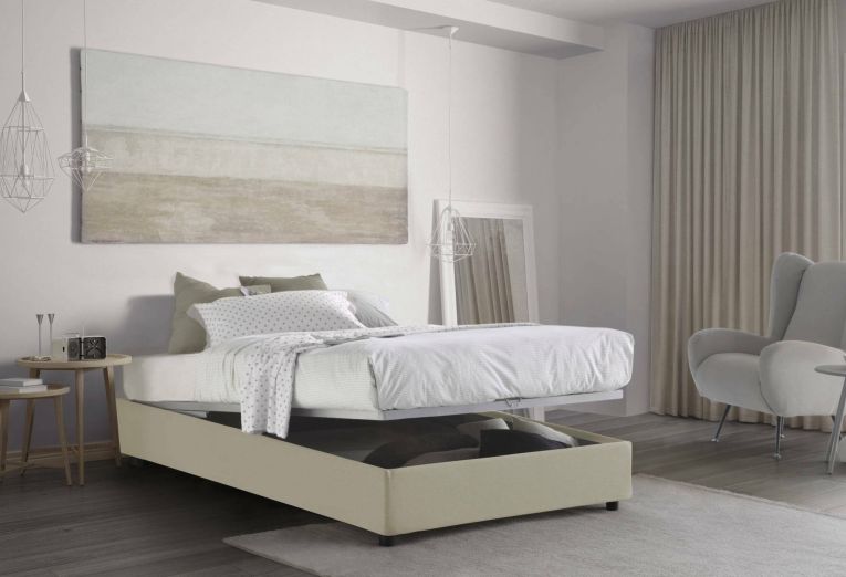 Letto piazza e mezza Abici, con materasso Cm 120x200 incluso, Beige