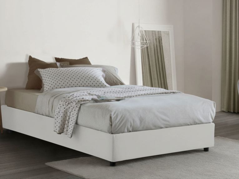 Letto piazza e mezza Abici, con materasso Cm 120x200 incluso, Bianco