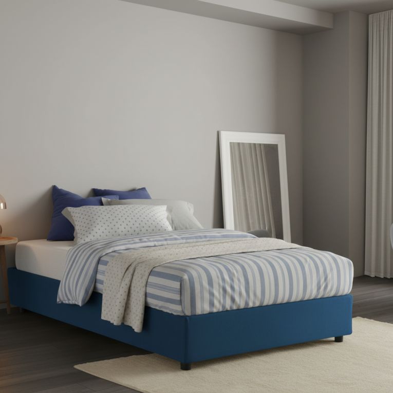 Letto piazza e mezza Abici, con materasso Cm 120x200 incluso, Blu