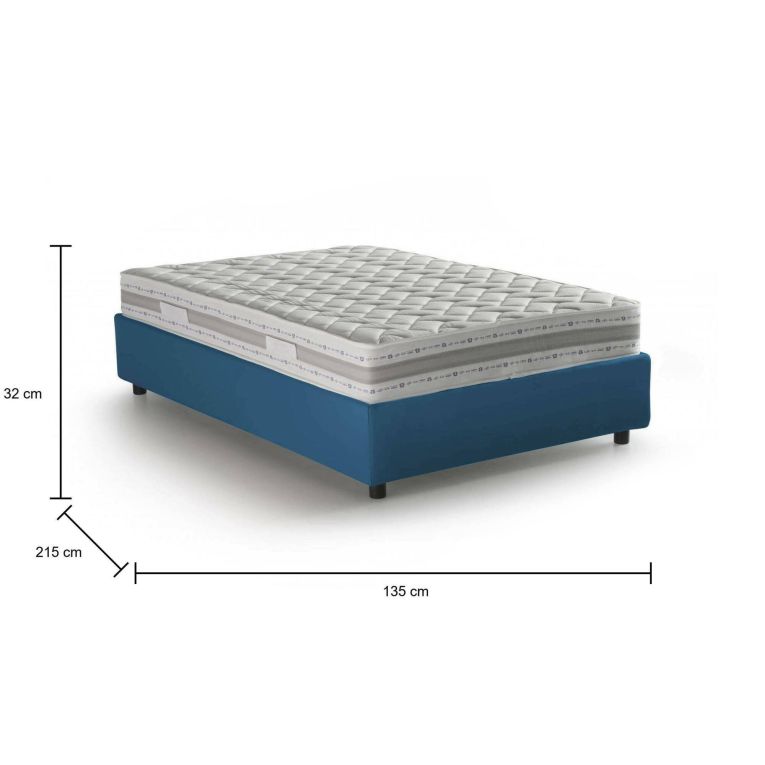 Letto piazza e mezza Abici, con materasso Cm 120x200 incluso, Blu