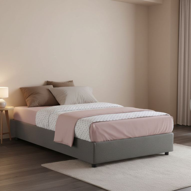 Letto piazza e mezza Abici, con materasso Cm 120x200 incluso, Grigio