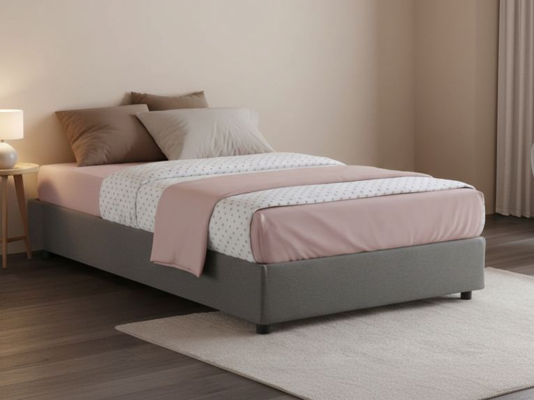 Letto piazza e mezza Abici, con materasso Cm 120x200 incluso, Grigio