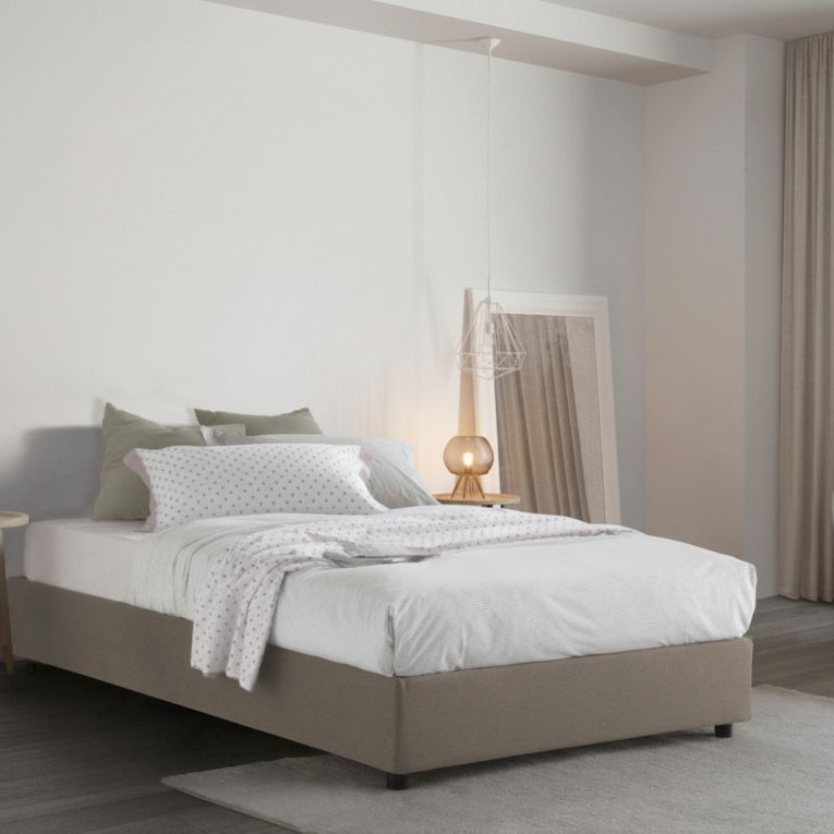 Letto piazza e mezza Abici, con materasso Cm 120x200 incluso, Tortora