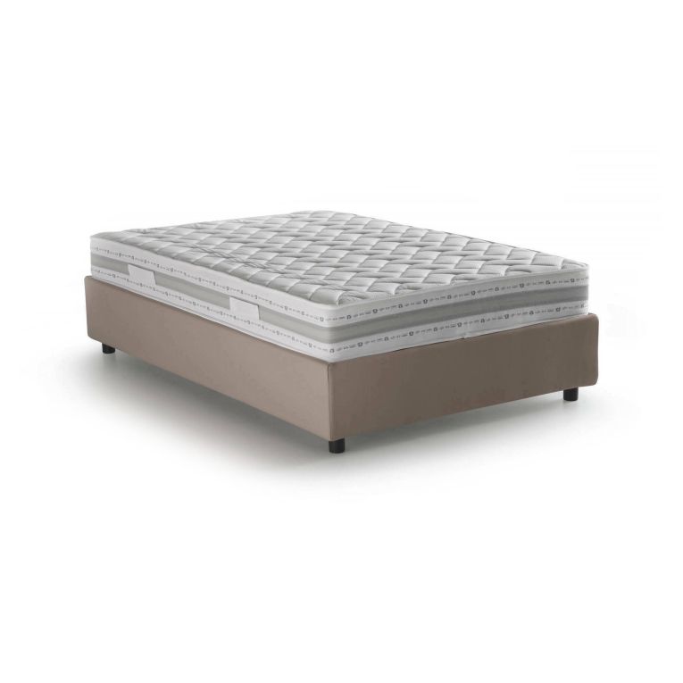 Letto piazza e mezza Abici, con materasso Cm 120x200 incluso, Tortora