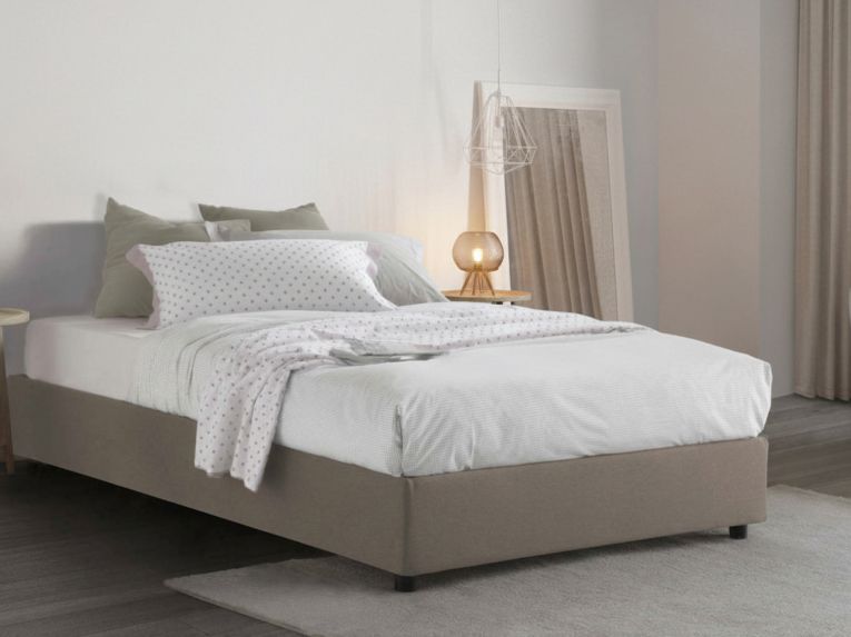 Letto piazza e mezza Abici, con materasso Cm 120x200 incluso, Tortora