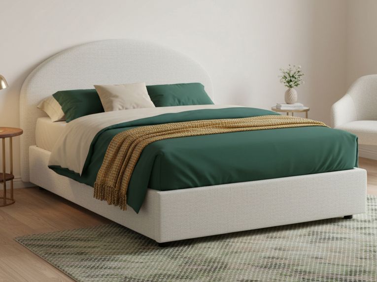 Letto piazza e mezza Acy, con materasso Cm 120x190 incluso, Bianco