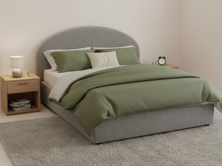 Letto piazza e mezza Acy, con materasso Cm 120x190 incluso, Grigio