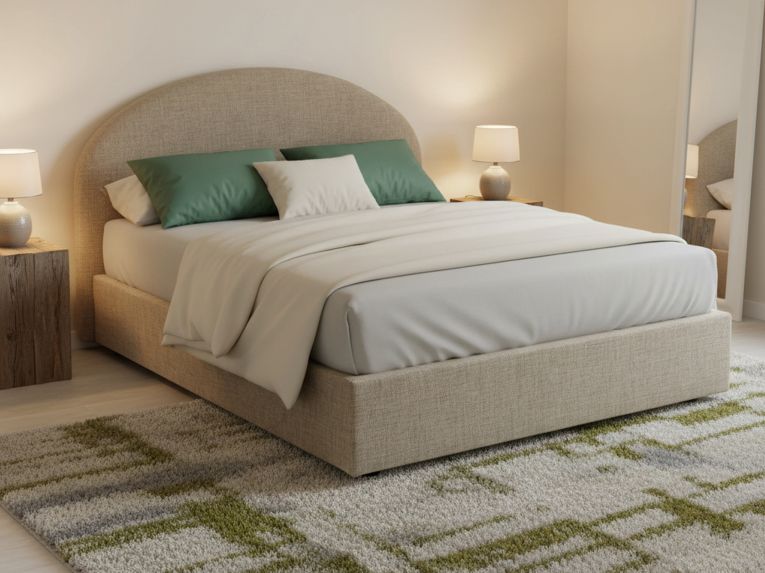 Letto piazza e mezza Acy, con materasso Cm 120x190 incluso, Tortora