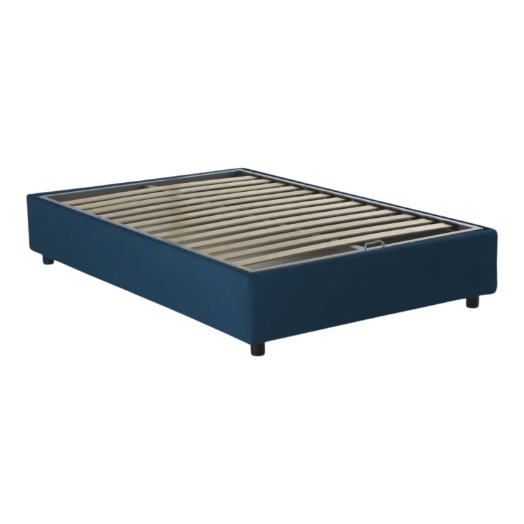 Letto piazza e mezza Aftis, con materasso Cm 120x190 incluso, Blu