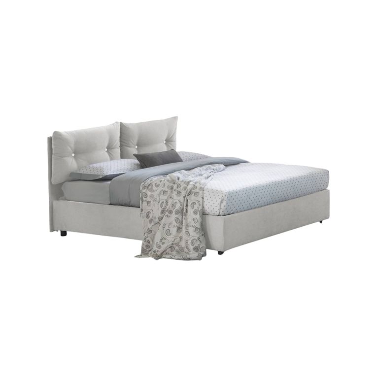 Letto piazza e mezza Agamennone, adatto per materasso Cm 120x190, Bianco
