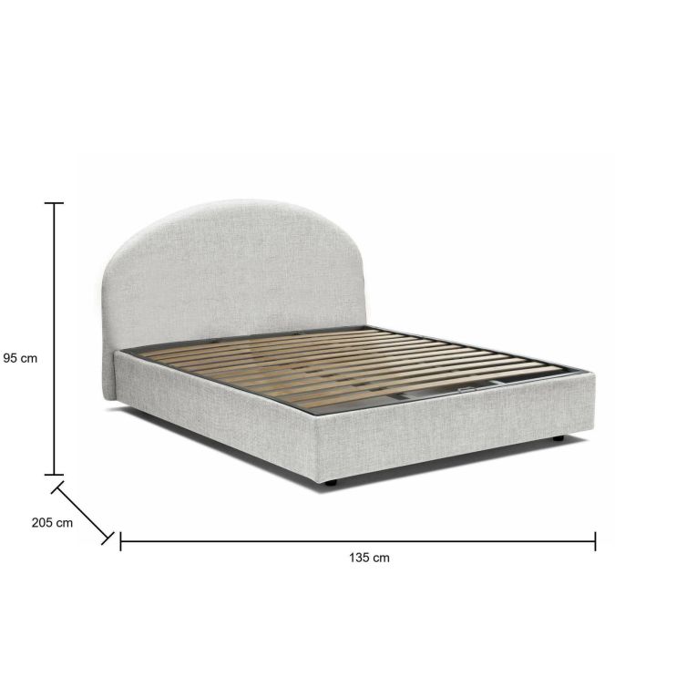 Letto piazza e mezza Akis, adatto per materasso Cm 120x190, Bianco