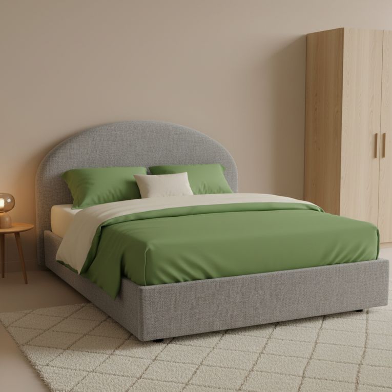 Letto piazza e mezza Akis, adatto per materasso Cm 120x190, Grigio