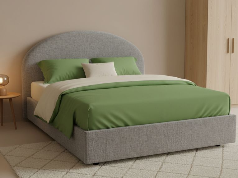 Letto piazza e mezza Akis, adatto per materasso Cm 120x190, Grigio