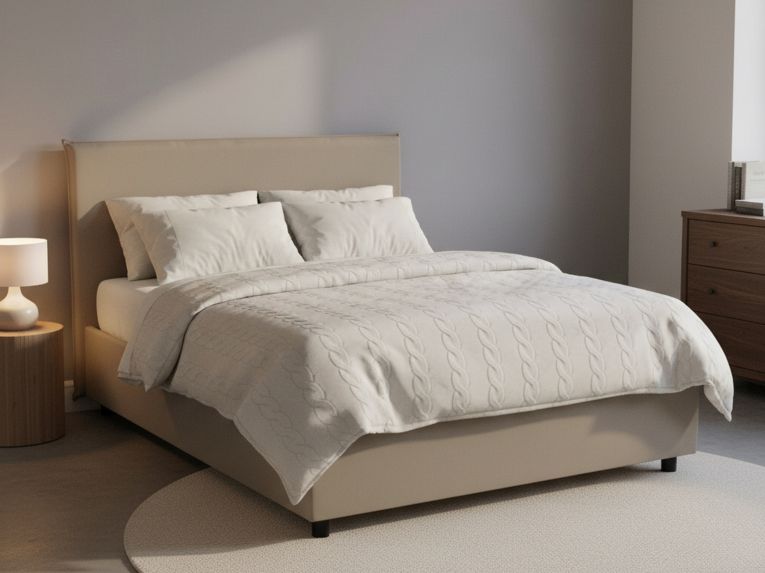 Letto piazza e mezza Alia, adatto per materasso Cm 120x190, Tortora