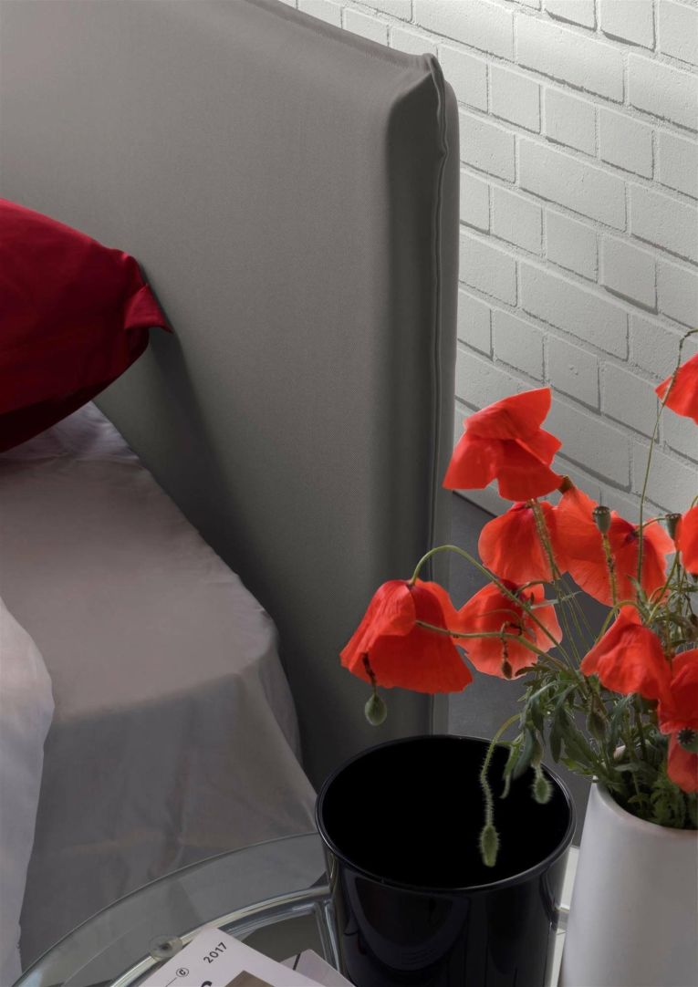 Letto piazza e mezza Alush, con materasso Cm 120x190 incluso, Grigio